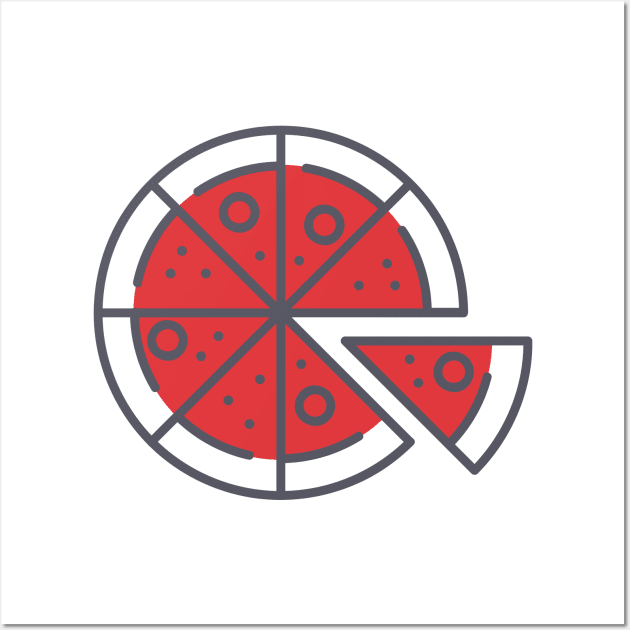 Red Sauce Tomato Pizza Wall Art by InkyArt